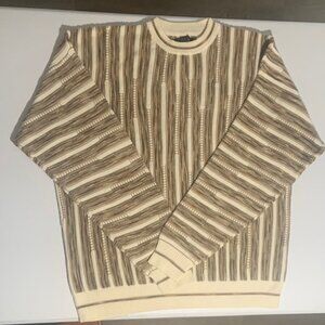Vintage Protege Collection 3D Knit Abstract Grandpa Academia Sweater - Size XL